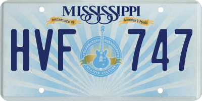 MS license plate HVF747