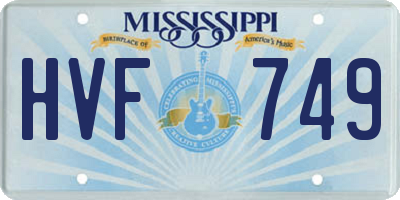 MS license plate HVF749