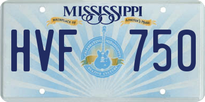 MS license plate HVF750