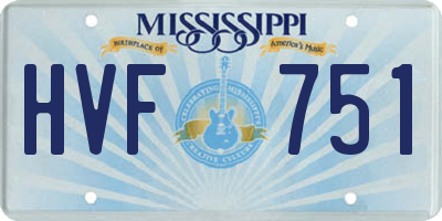 MS license plate HVF751