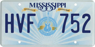 MS license plate HVF752