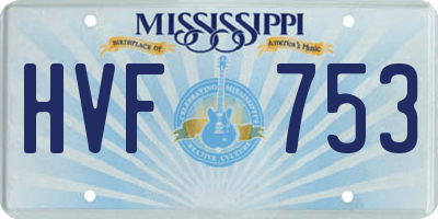 MS license plate HVF753