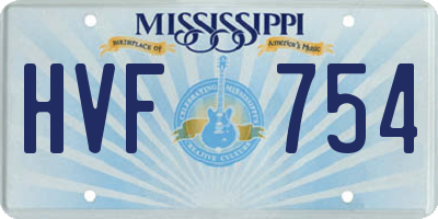 MS license plate HVF754