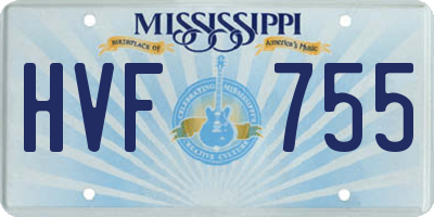 MS license plate HVF755
