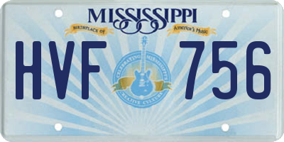 MS license plate HVF756