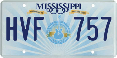 MS license plate HVF757