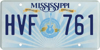 MS license plate HVF761