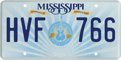 MS license plate HVF766