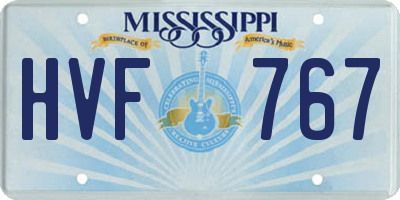 MS license plate HVF767