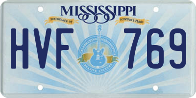 MS license plate HVF769