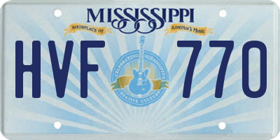 MS license plate HVF770