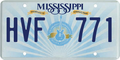 MS license plate HVF771