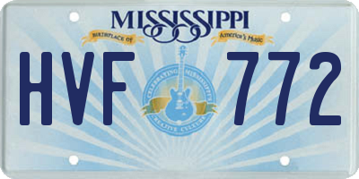 MS license plate HVF772