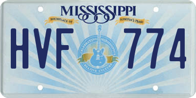 MS license plate HVF774