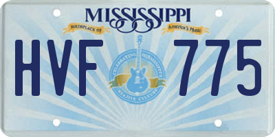 MS license plate HVF775