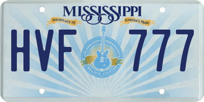 MS license plate HVF777