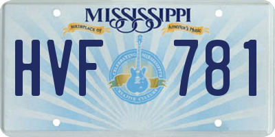 MS license plate HVF781