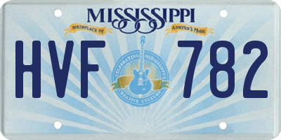 MS license plate HVF782