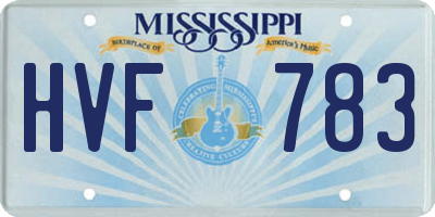 MS license plate HVF783