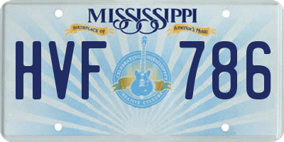 MS license plate HVF786