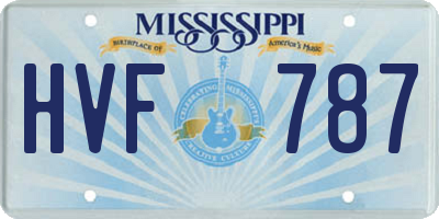 MS license plate HVF787
