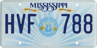 MS license plate HVF788