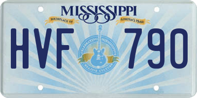 MS license plate HVF790