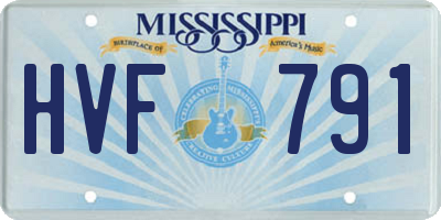 MS license plate HVF791