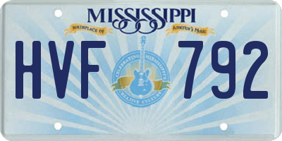 MS license plate HVF792