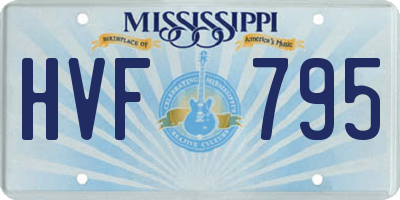 MS license plate HVF795