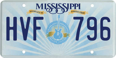 MS license plate HVF796