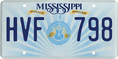 MS license plate HVF798