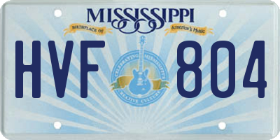 MS license plate HVF804