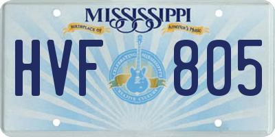 MS license plate HVF805
