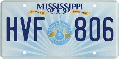 MS license plate HVF806