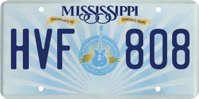 MS license plate HVF808