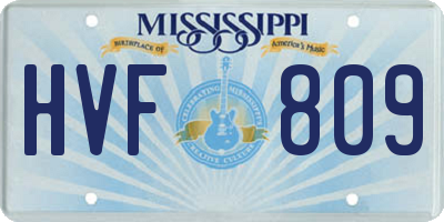 MS license plate HVF809