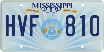 MS license plate HVF810