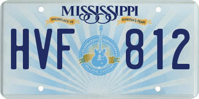 MS license plate HVF812