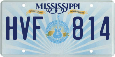 MS license plate HVF814