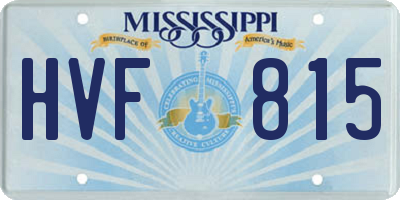 MS license plate HVF815
