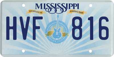 MS license plate HVF816