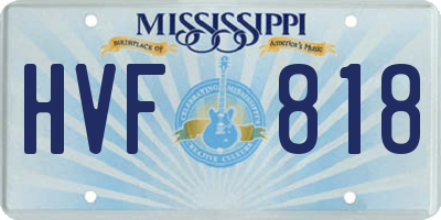 MS license plate HVF818