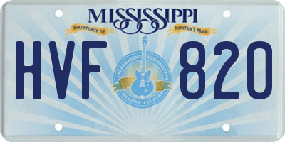 MS license plate HVF820