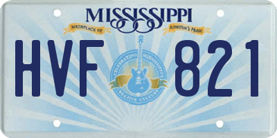 MS license plate HVF821