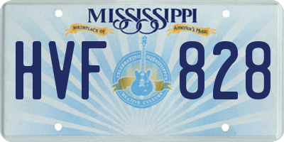 MS license plate HVF828