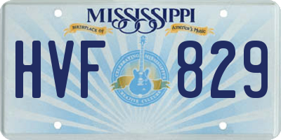 MS license plate HVF829
