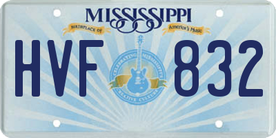 MS license plate HVF832