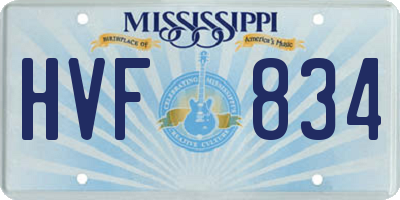 MS license plate HVF834