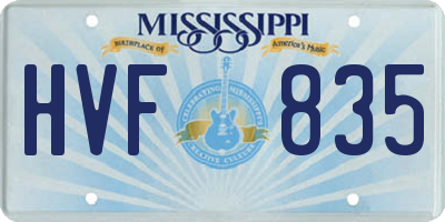 MS license plate HVF835
